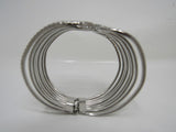Designer Hinged Cuff Multilayer Bracelet Silver Female Adult -- Used