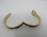 Designer Hinged Bangle Cuff Bracelet Gold/Black/White Female Adult Animal Print -- Used