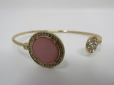 Designer Open Bangle Bracelet Set of 2 Gold/Ivory/Pink Female Adult -- Used