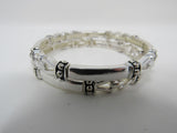 Designer Stretch Bangle Bracelet Set of 2 Silver Female Adult -- Used