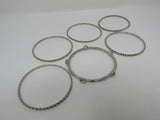 Designer Bangle Bracelet Set of 6 Silver Clear Gemstones Female Adult -- Used