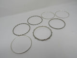 Designer Bangle Bracelet Set of 7 Silver Clear Gemstones Female Adult -- Used
