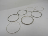 Designer Bangle Bracelet Set of 7 Silver Clear Gemstones Female Adult -- Used