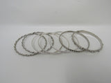 Designer Bangle Bracelet Set of 7 Silver Clear Gemstones Female Adult -- Used