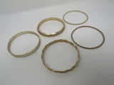 Designer Bangle Bracelet Set of 5 Copper Female Adult Metallics -- Used