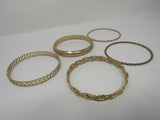 Designer Bangle Bracelet Set of 5 Copper Female Adult Metallics -- Used