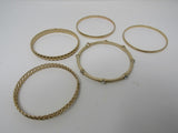 Designer Bangle Bracelet Set of 5 Copper Clear Gemstones Female Adult -- Used