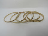 Designer Bangle Bracelet Set of 5 Copper Clear Gemstones Female Adult -- Used