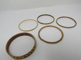 Designer Bangle Bracelet Set of 5 Copper Female Adult -- Used