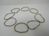 Designer Stretch Beaded Bracelet Set of 8 Gold/Silver Female Adult -- Used