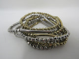 Designer Stretch Beaded Bracelet Set of 8 Gold/Silver Female Adult -- Used