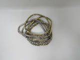 Designer Stretch Beaded Bracelet Set of 8 Gold/Silver Female Adult -- Used