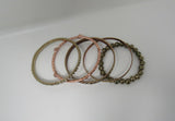 Designer Bangle Bracelet Set of 5 Copper/Gold Female Adult Metallics -- Used