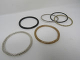 Designer Bangle Bracelet Set of 6 Silver/Gold/Black Female Adult -- Used