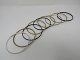 Designer Bangle Bracelet Set of 9 Gold/Black/Silver Female Adult -- Used