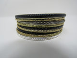 Designer Bangle Bracelet Set of 9 Gold/Black/Silver Female Adult -- Used