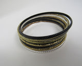 Designer Bangle Bracelet Set of 9 Gold/Black/Silver Female Adult -- Used
