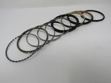 Designer Bangle Bracelet Set of 9 Black/Silver/Gold Female Adult -- Used