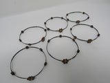 Designer Bangle Bracelet Set of 6 Brown Flowers Female Adult Floral -- Used
