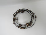 Designer Bangle Bracelet Set of 6 Brown Flowers Female Adult Floral -- Used