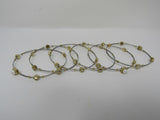 Designer Bangle Bracelet Set of 6 Gold/Silver Pearls Female Adult -- Used