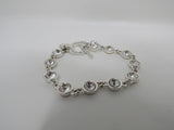 JNY Chain Link Bracelet Silver Clear Gemstones Female Adult -- Used