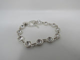 JNY Chain Link Bracelet Silver Clear Gemstones Female Adult -- Used