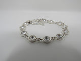 JNY Chain Link Bracelet Silver Clear Gemstones Female Adult -- Used