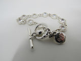 JNY Chain Link Bracelet Silver Clear Gemstones Female Adult -- Used