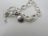 JNY Chain Link Bracelet Silver Clear Gemstones Female Adult -- Used