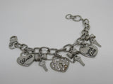 Guess Charm Chain Link Bracelet Love & Hearts Silver Female Adult -- Used
