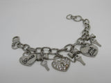 Guess Charm Chain Link Bracelet Love & Hearts Silver Female Adult -- Used