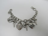 Guess Charm Chain Link Bracelet Love & Hearts Silver Female Adult -- Used