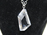 Designer Pendant Chain Link Necklace Silver Clear Pendant Female Adult -- Used