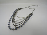 Designer Matinee Multi-Chain Necklace Black/Silver/Gold Female Adult -- Used
