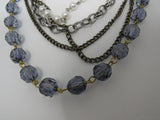 Designer Matinee Multi-Chain Necklace Black/Silver/Gold Female Adult -- Used
