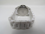 Anne Klein Watch Silver/White Oyster Bracelet Band Clear Gemstones Female Adult -- Used