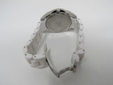 Anne Klein Watch Silver/White Oyster Bracelet Band Clear Gemstones Female Adult -- Used