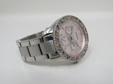 Fossil Watch Silver/Pink Oyster Bracelet Band Female Adult -- Used