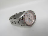 Fossil Watch Silver/Pink Oyster Bracelet Band Female Adult -- Used
