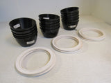 Professional Recessed Luminaire Trim Lot of 16 Black/White -- Used