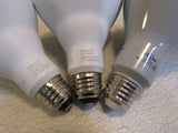 Feit/Satco LED Light Bulbs Lot of 3 White 2-Feit Daylight 8.3W 750 Lumens -- Used