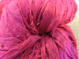 Darn Good Yarn Sari Ribbon Yarn Hot Pink 2 Skeins 50 Yards Each 100% Silk -- New