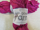 Darn Good Yarn Sari Ribbon Yarn Hot Pink 2 Skeins 50 Yards Each 100% Silk -- New