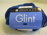 Berroco Glint Yarn Blue 1 Ball 141 Yards 80% Cotton 12% Nylon 8% Metallic -- New