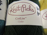 Knit Picks DK Weight Cotlin Yarn 3 Skeins 123 Yards Each Crème Brulee/Surf/Cedar -- New