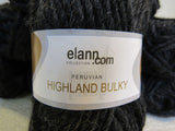 Elann Peruivan Highland Bulky Yarn Black 10 Skeins 54 Yards Each -- New