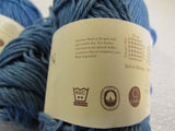 Rowan Denim Yarn 4 Skeins 109 Yards Each Blue 100% Cotton -- New