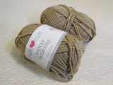 Ewe Ewe Wolly Worsted Yarn Sand 2 Skeins 95 Yards Each 100% Fine Merino Wool -- New