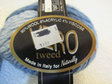 Vero Tweed Yarn Blue 2 Skeins 87 Yards Each 90% Wool 6% Acrylic 4% Viscose -- New
